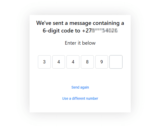 Fig: Enter verification code