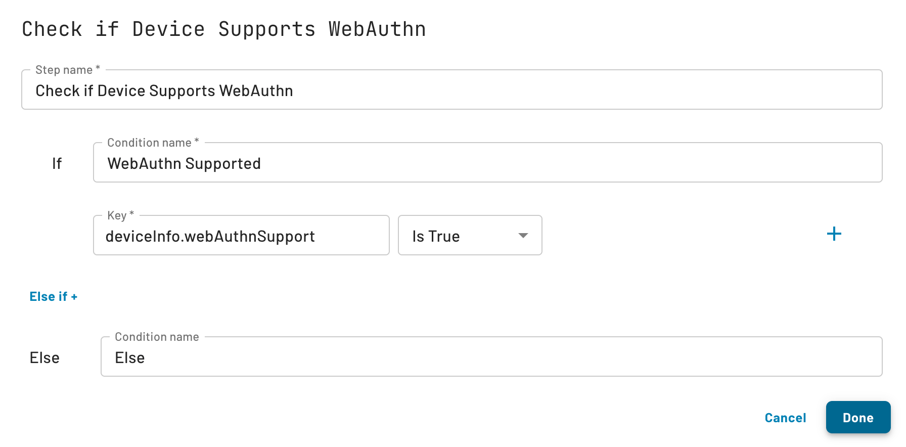webauthn supported conditional statement