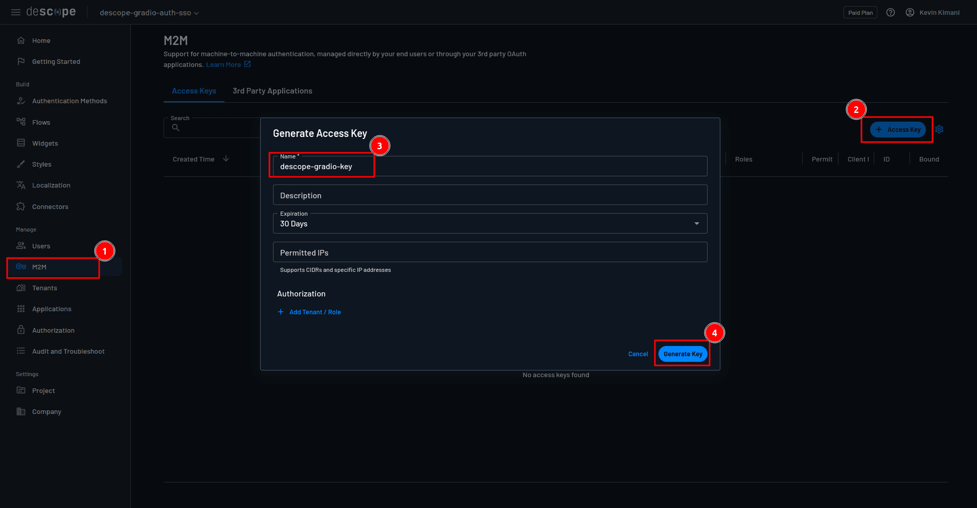 Fig: Creating the client secret