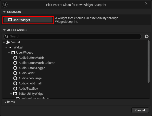 Fig: User Widget Parent class