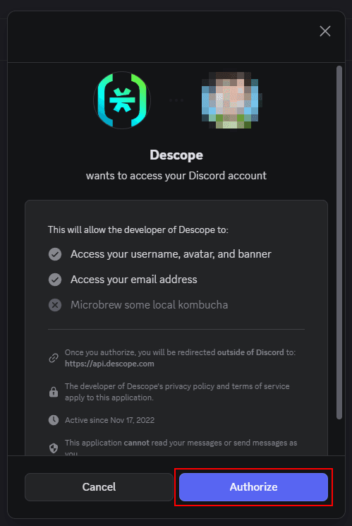 Fig: Discord login