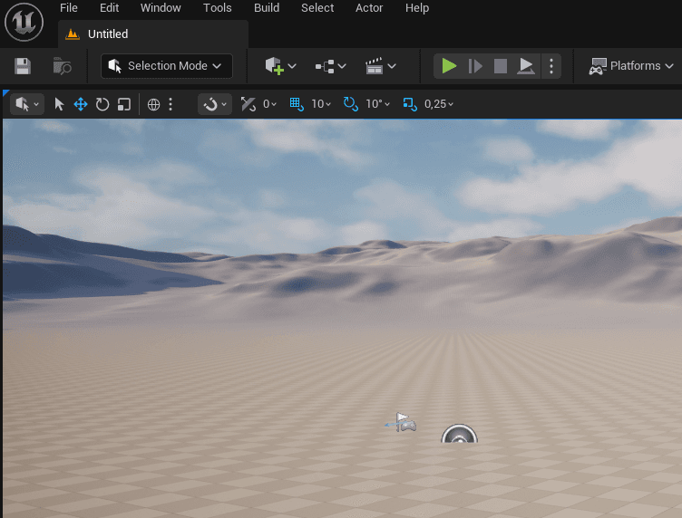 Fig: Empty game world