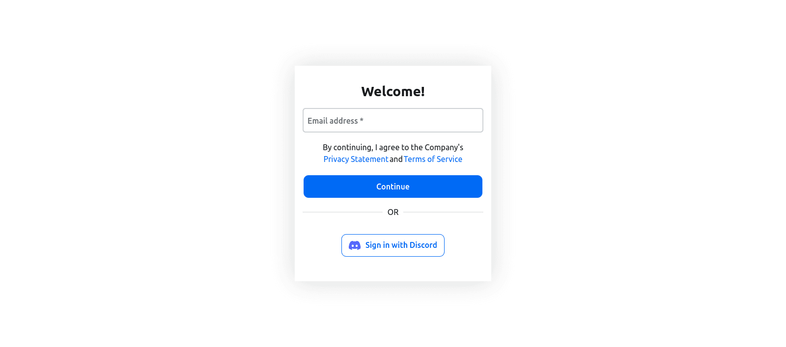 Fig: Descope flow login page