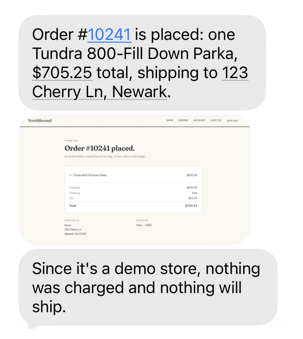 Fig: Instinct confirming the order after approval.