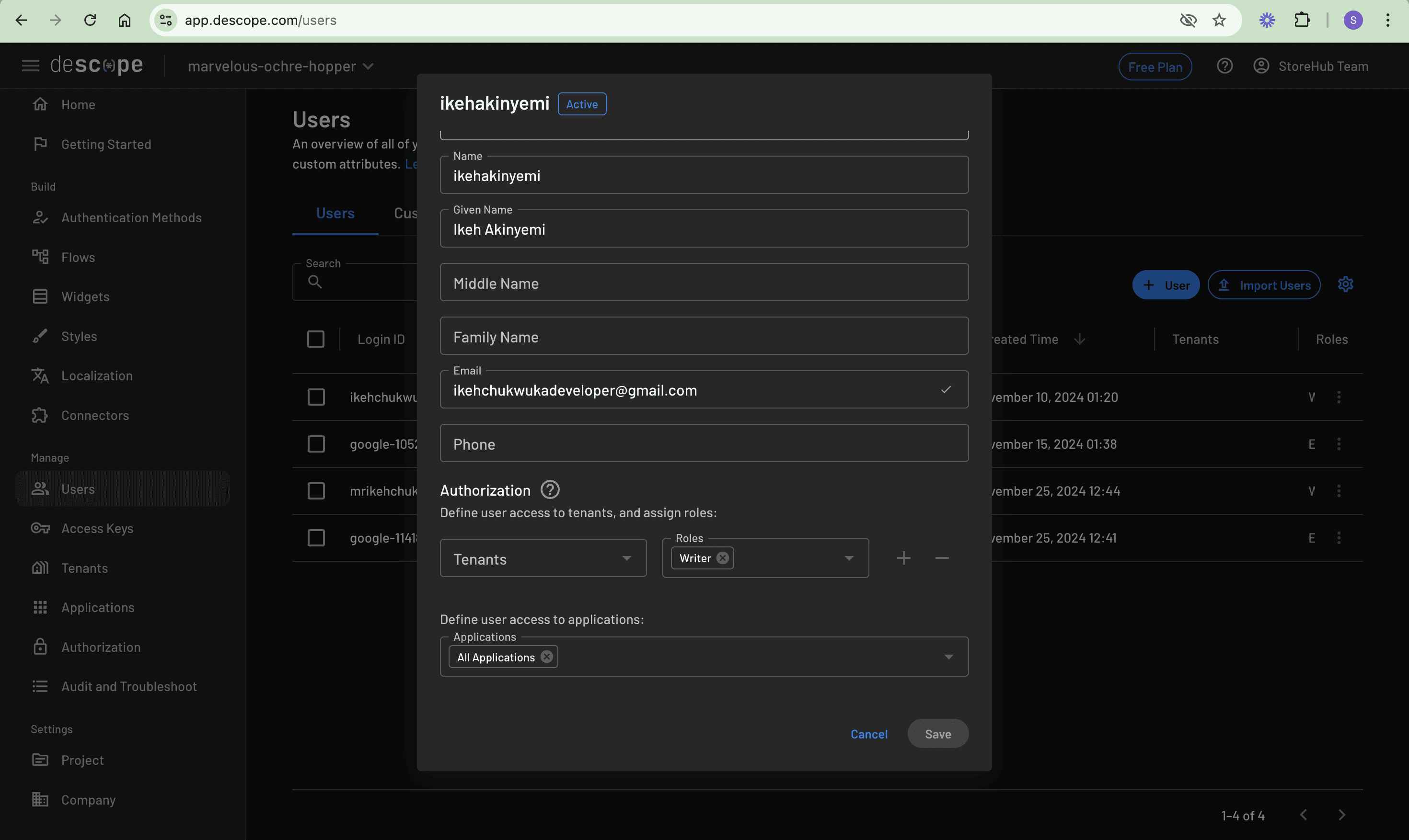 Adding a new role in the Descope Console