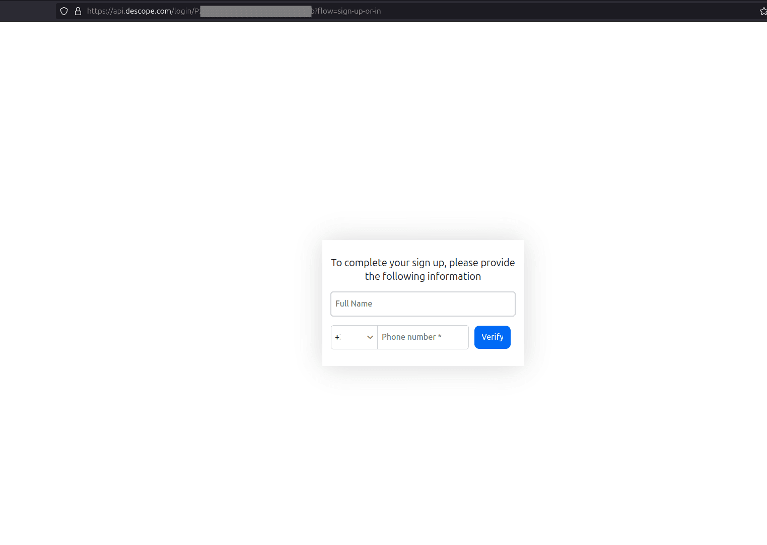Fig: User phone number screen