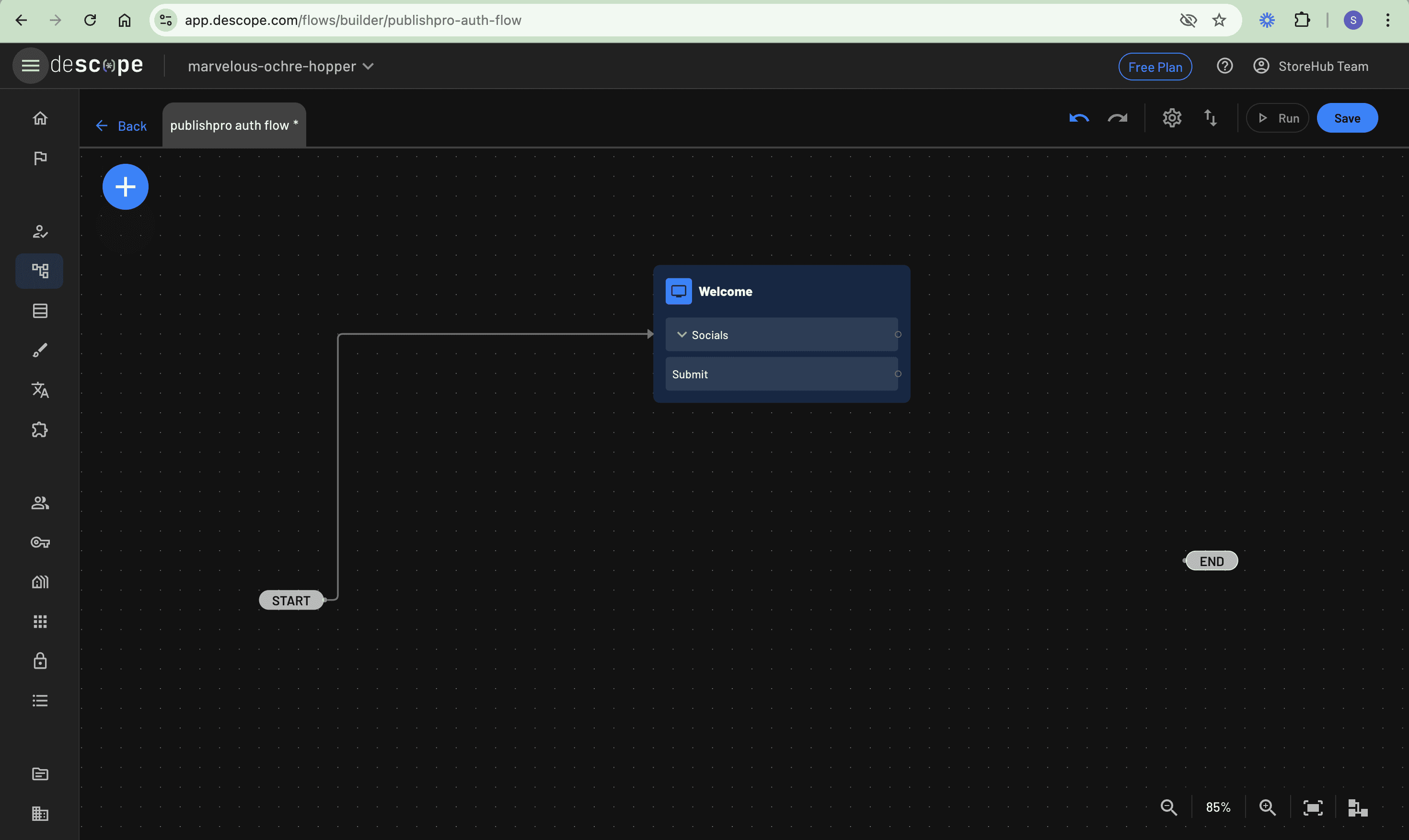 A sign-in or sign-up screen added to the canvas