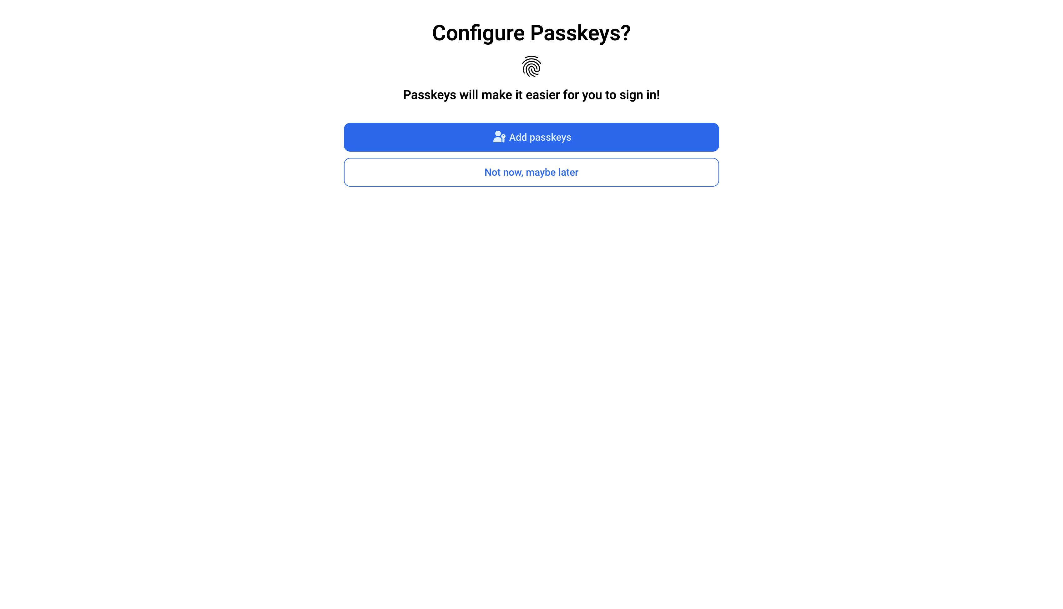 Passkeys tutorial app screen 2