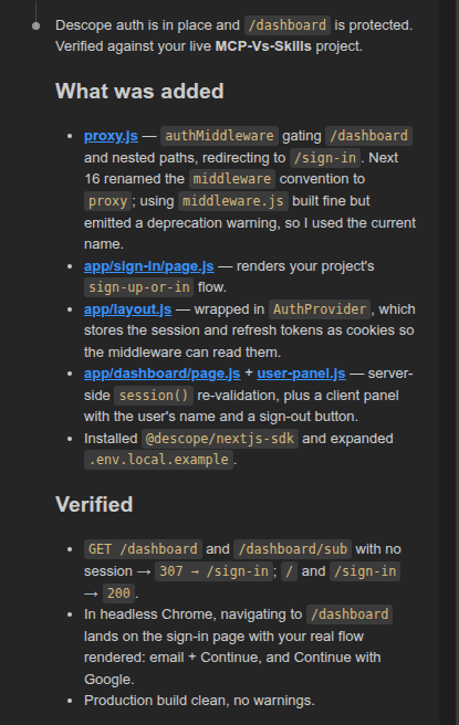 Fig: Claude Code's completion summary for the Skill run.