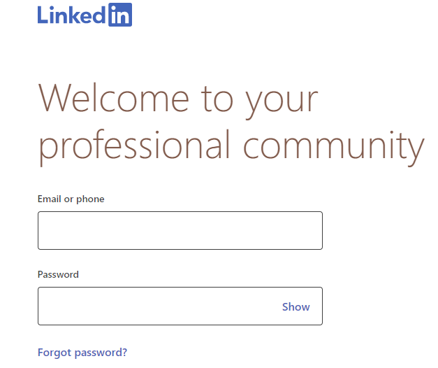 LinkedIn password auth example