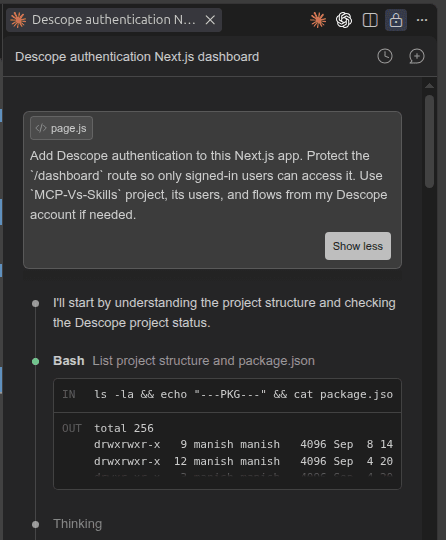 Fig: The MCP prompt in Claude Code.