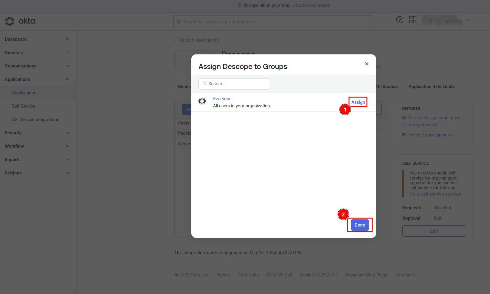 Fig: Assigning the app to everyone