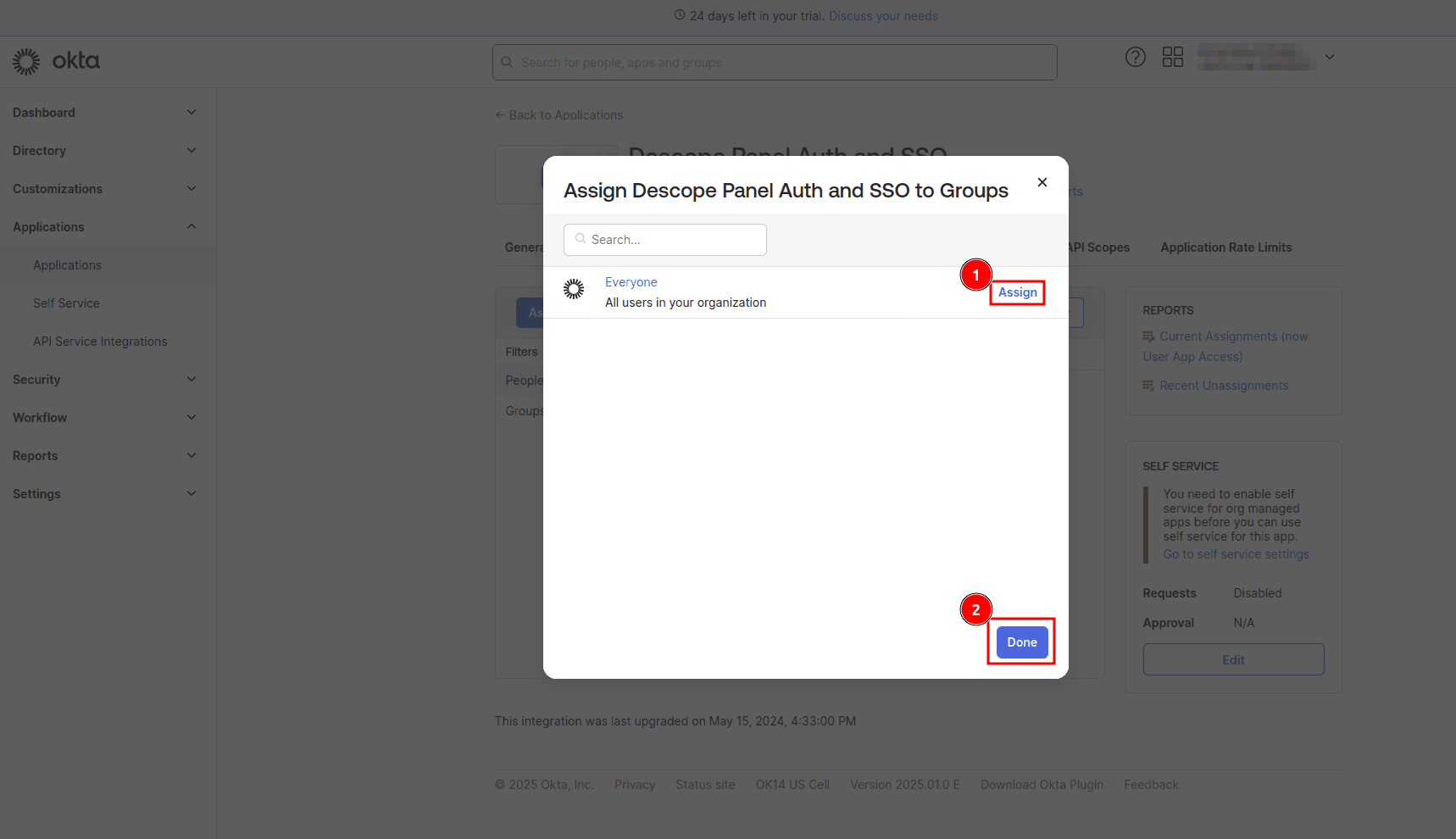 Fig: Assigning the app to everyone