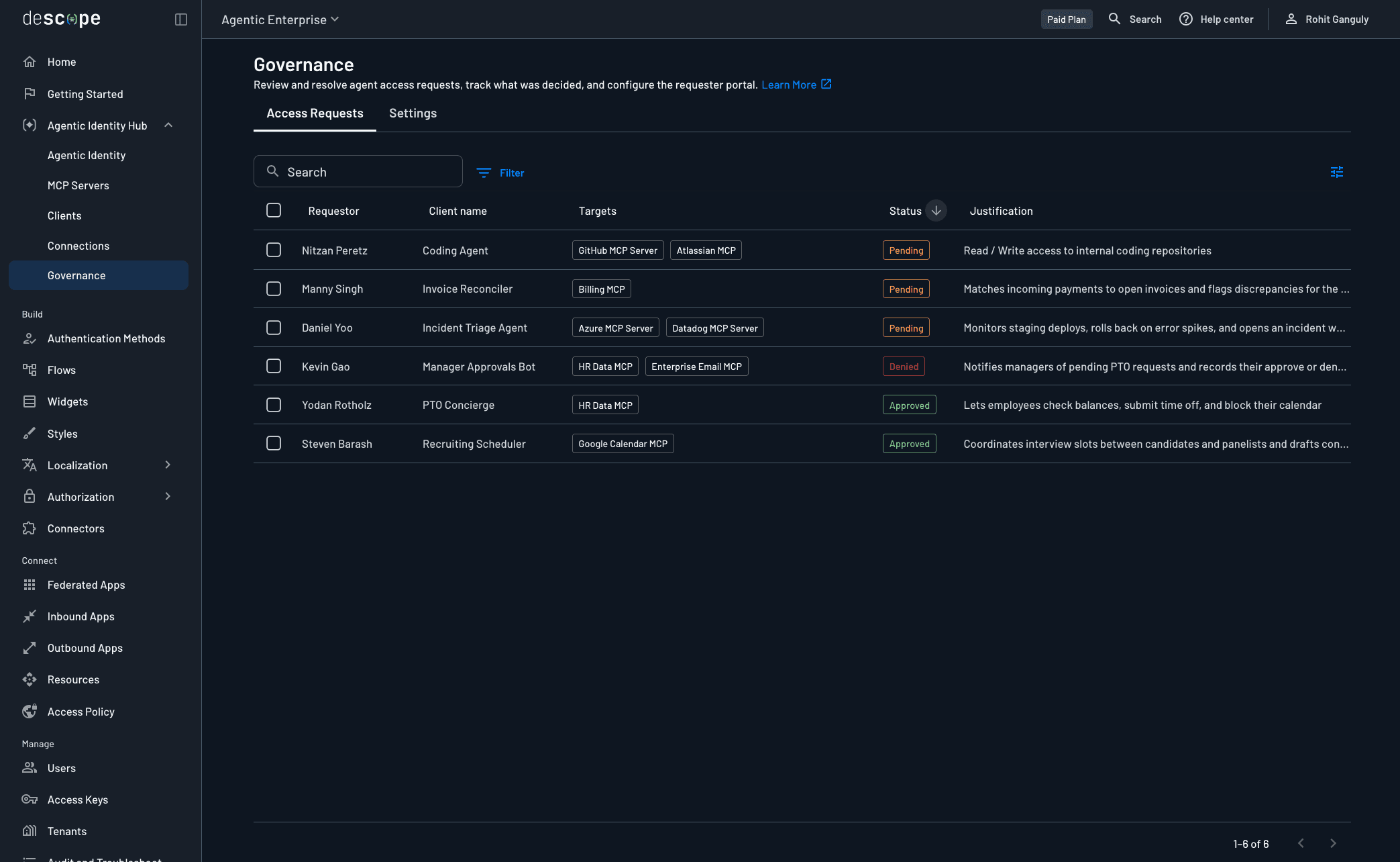Agent Governance Suite (admin view)
