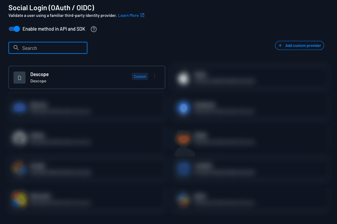 Fig: Descope as an OAuth provider