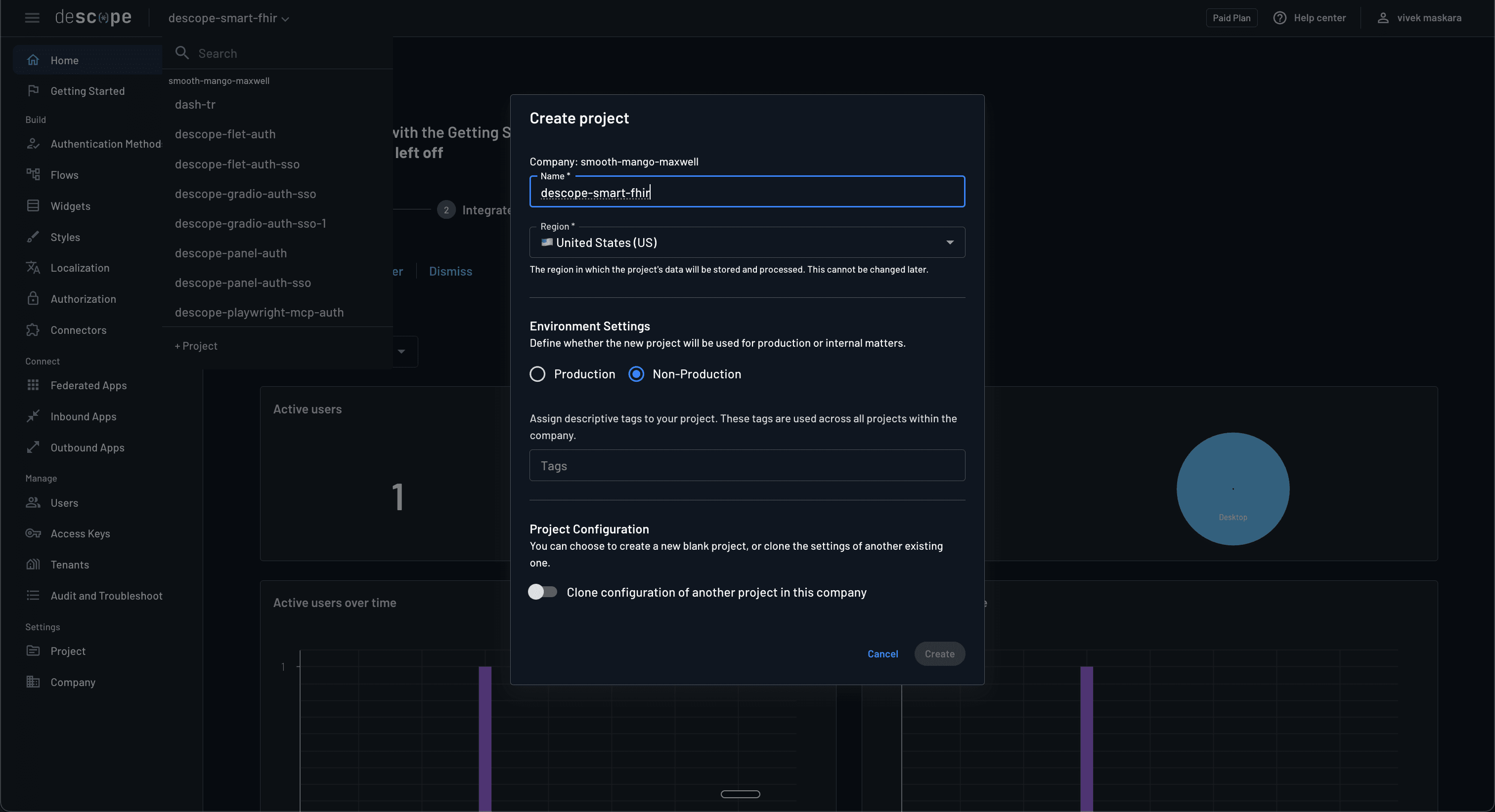 Fig: Setting up a new project