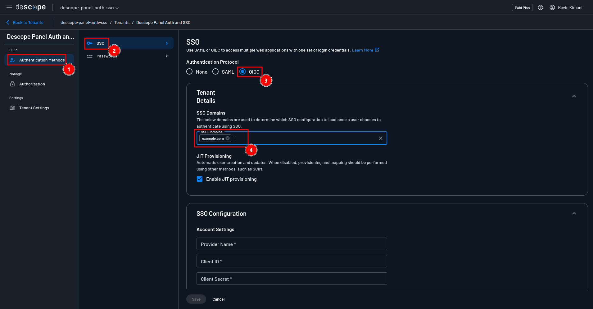 Fig: Configuring OIDC SSO