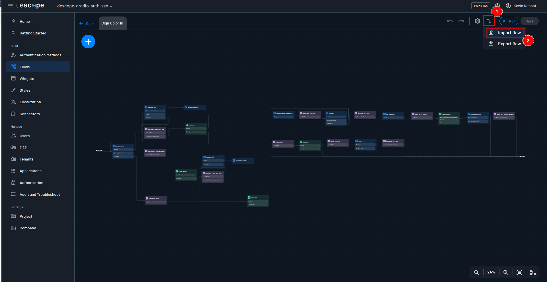 Fig: Importing a flow