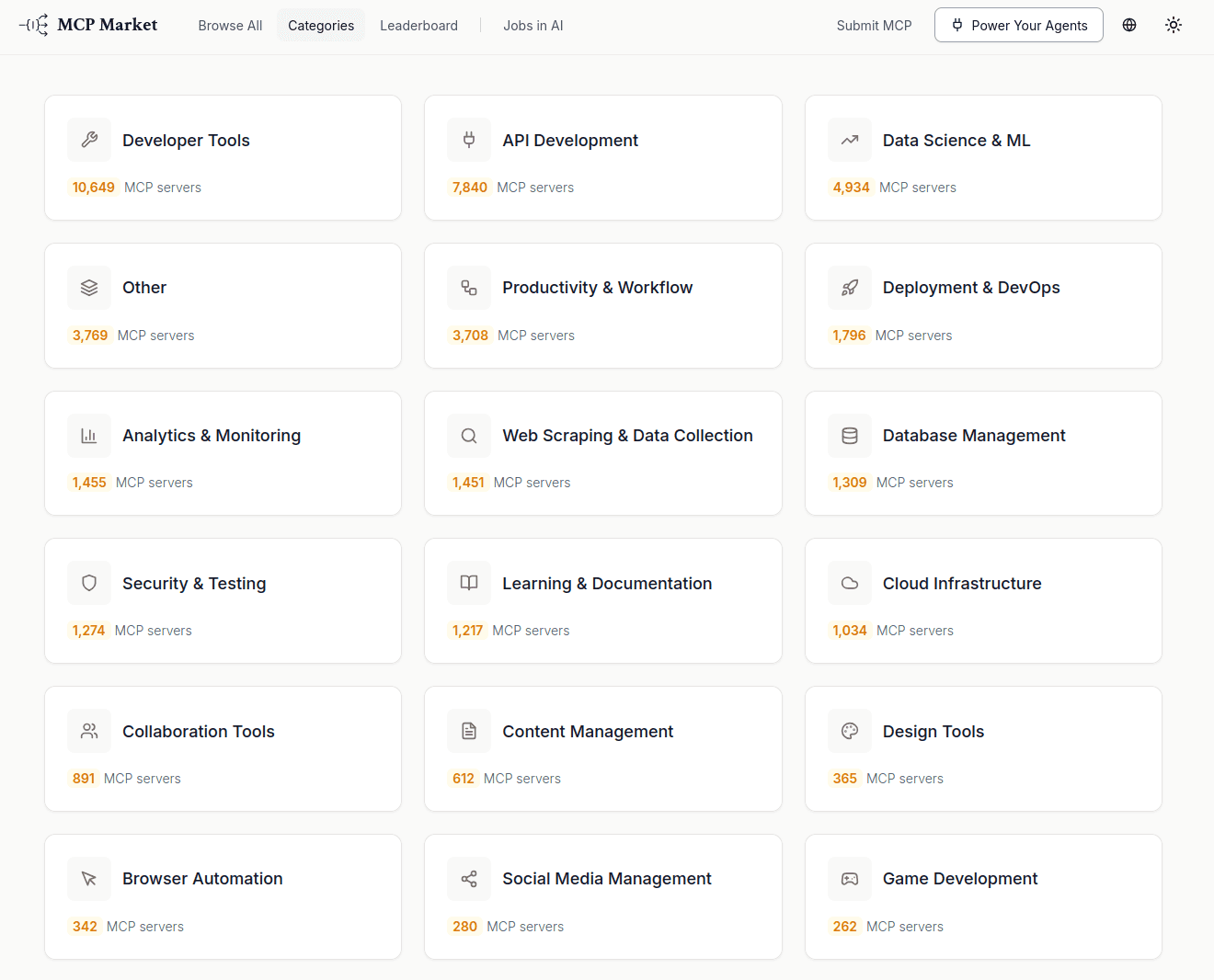 Fig: MCP servers from MCPMarket