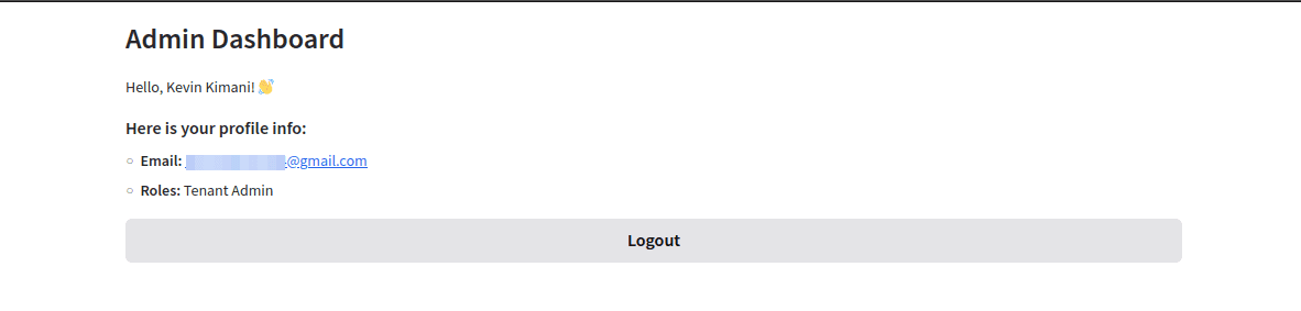 Fig: Admin dashboard