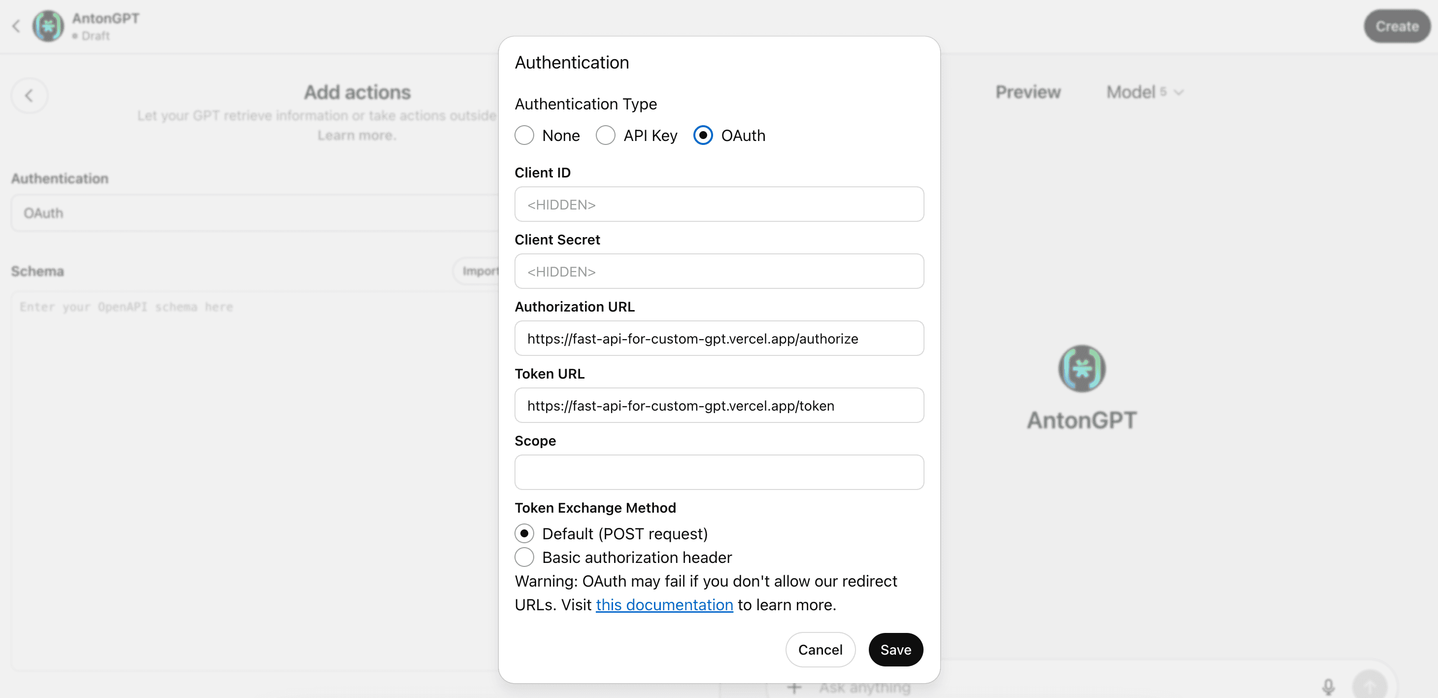gpt-oauth-settings