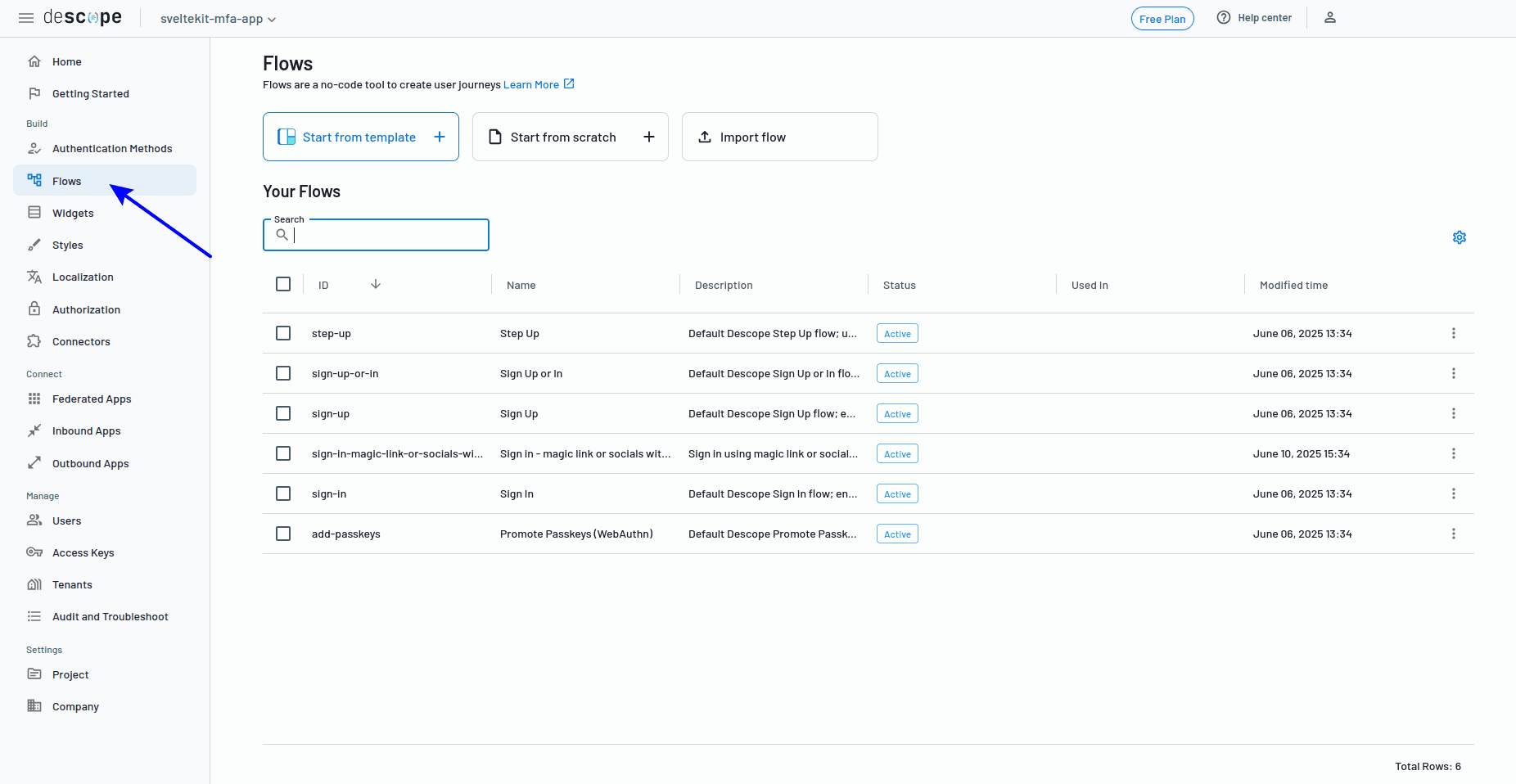 Fig: First step creating a flow