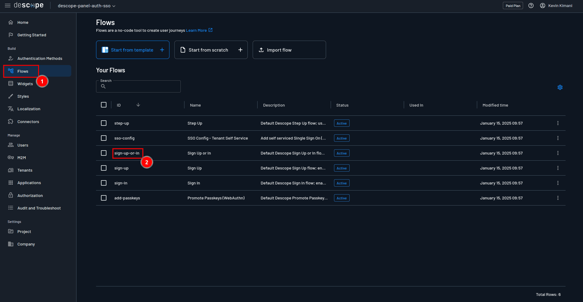 Fig: Opening a flow in the flow editor