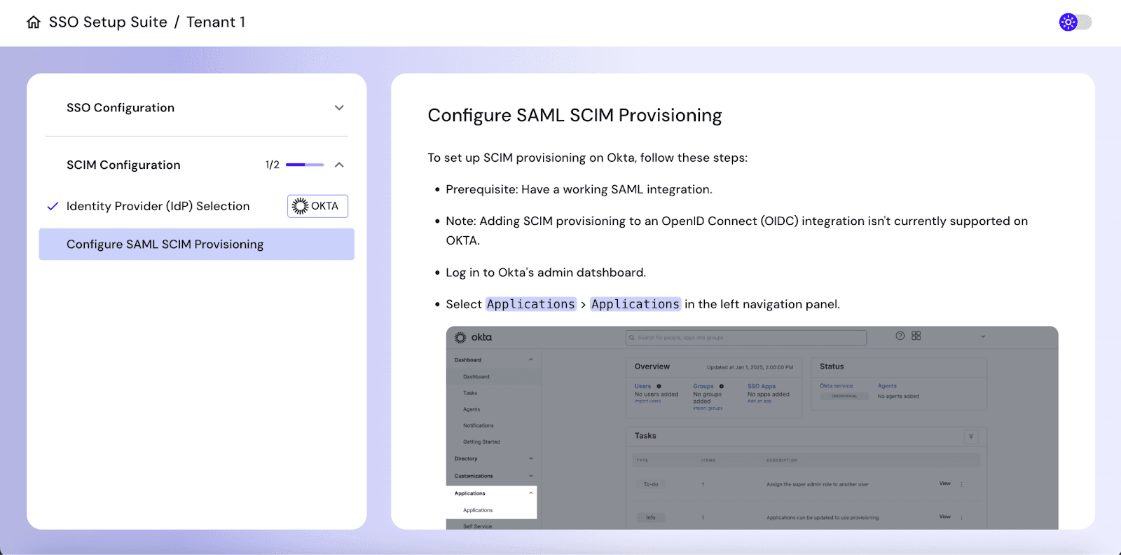 Fig: Configuring SCIM settings