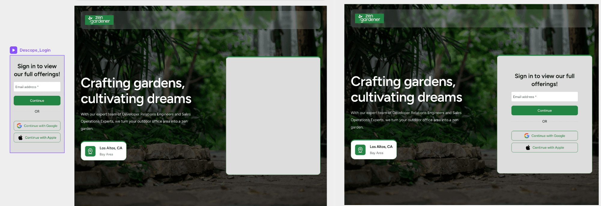 Fig: Drag and drop authentication flow in Framer editor