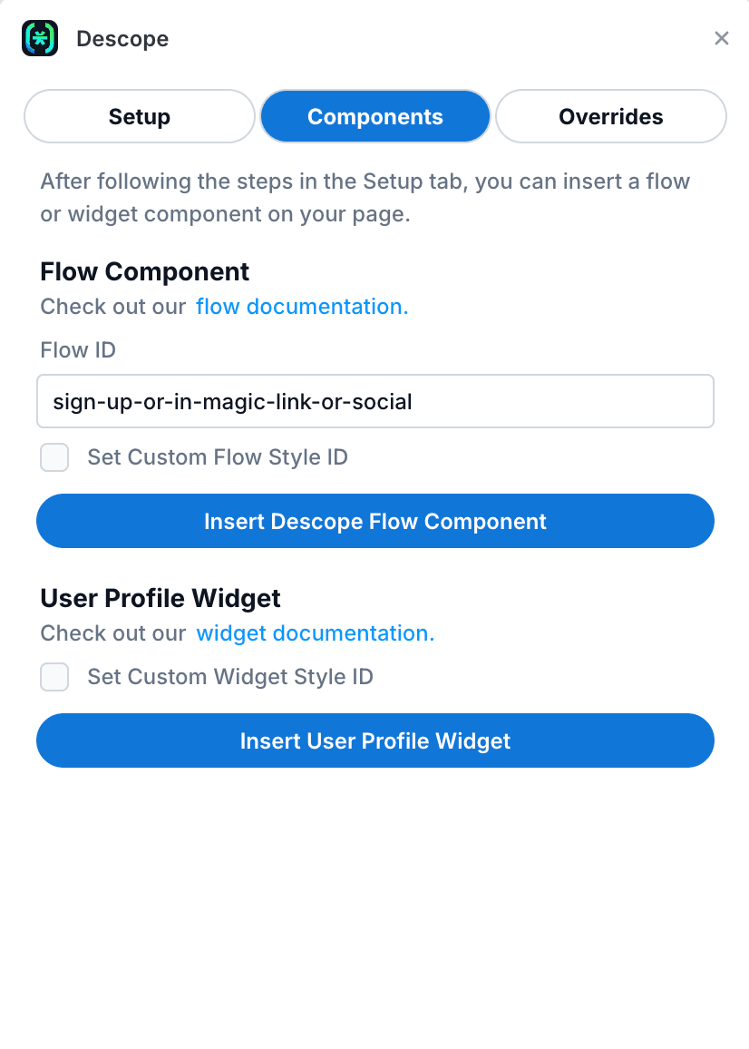 Fig: Inserting the flow component