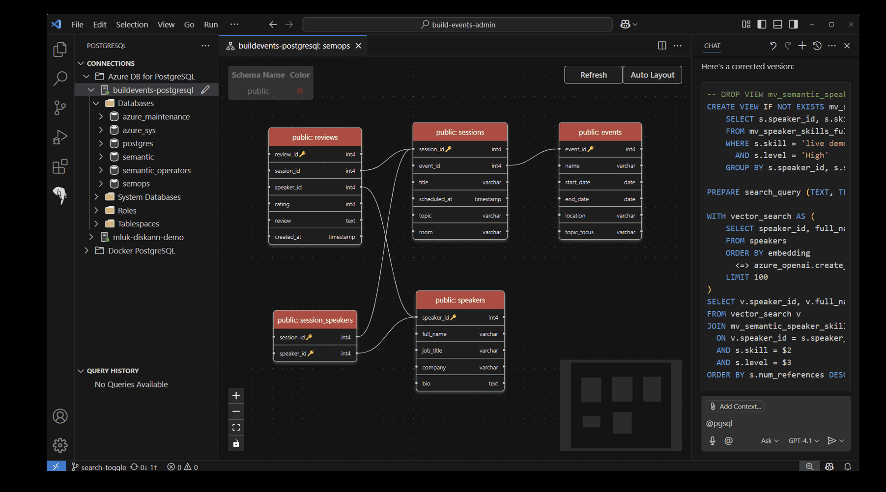 Fig: Screenshot of the PostgreSQL extension in VS Code (Image credit: Microsoft)
