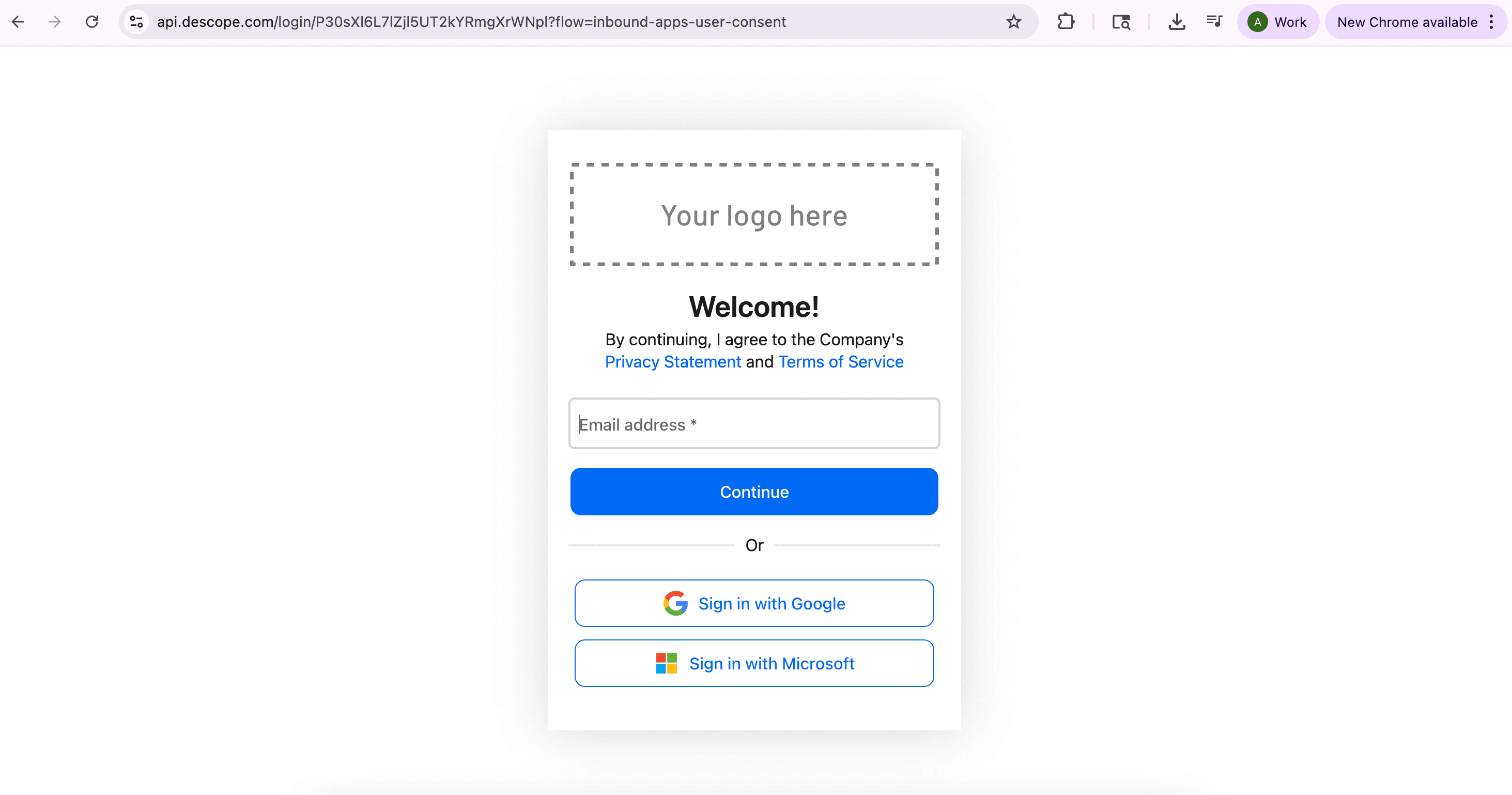 Fig: Inbound app consent flow OAuth screen