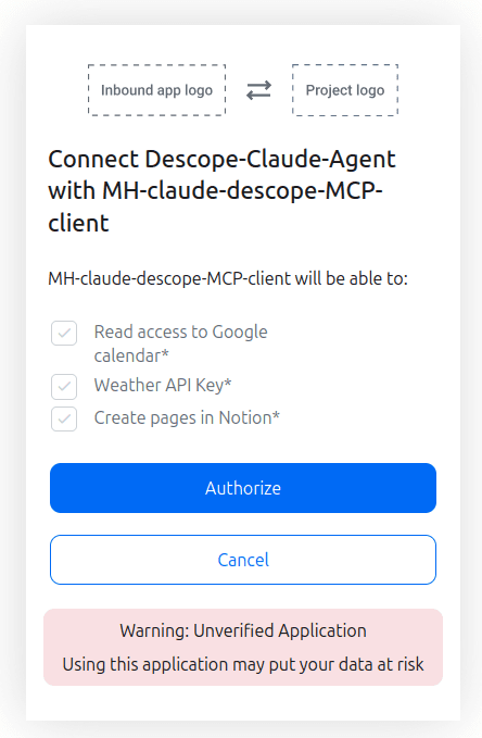 Fig: Descope: MCP server authorization