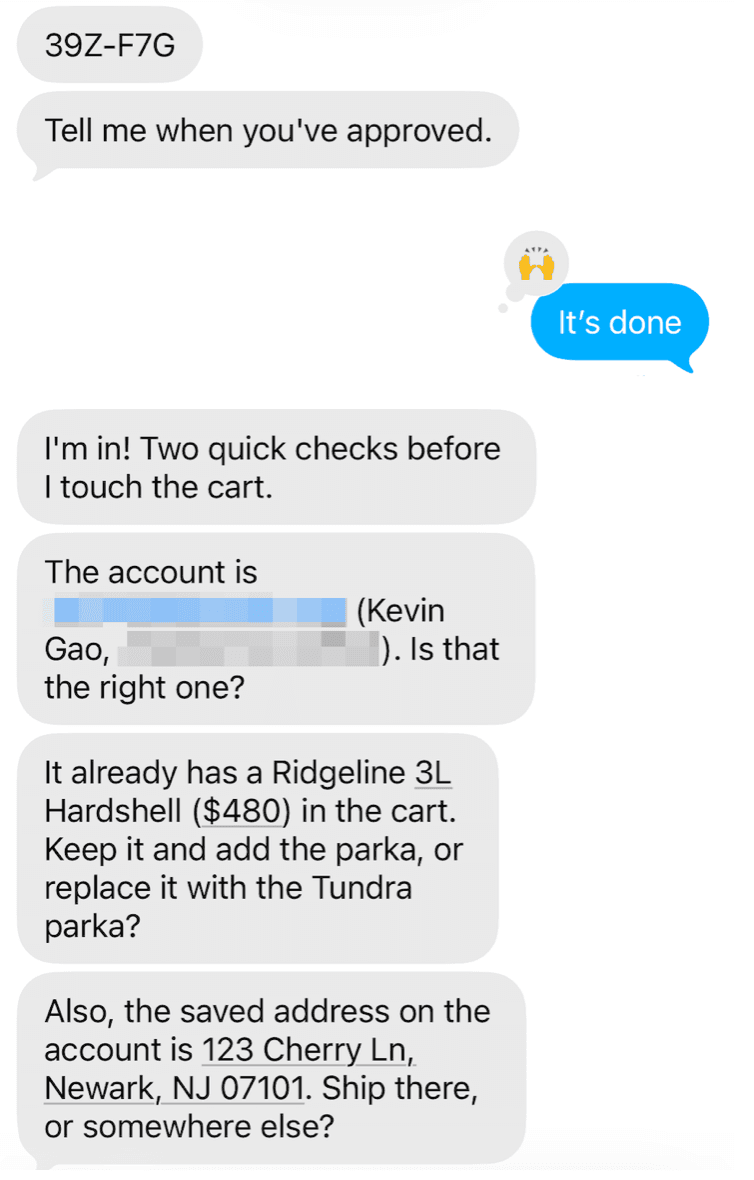 Fig: Instinct's first messages after approval.