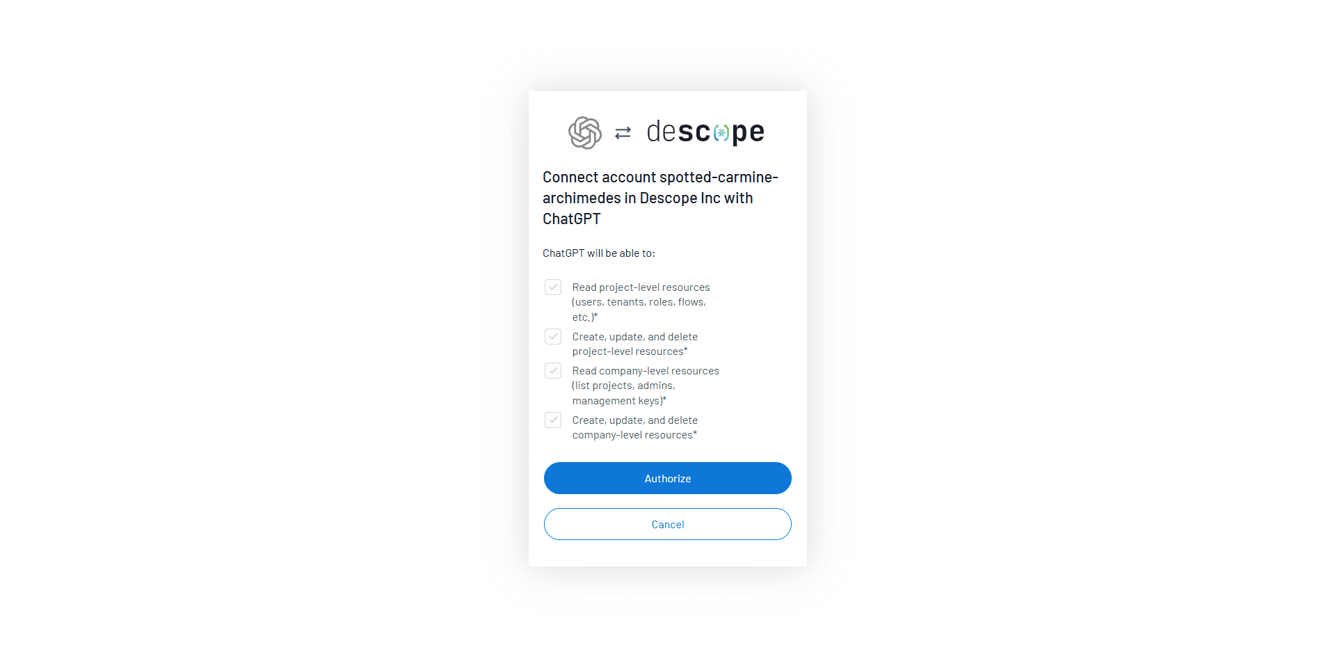 ChatGPT Plugin Descope MCP server auth and consent