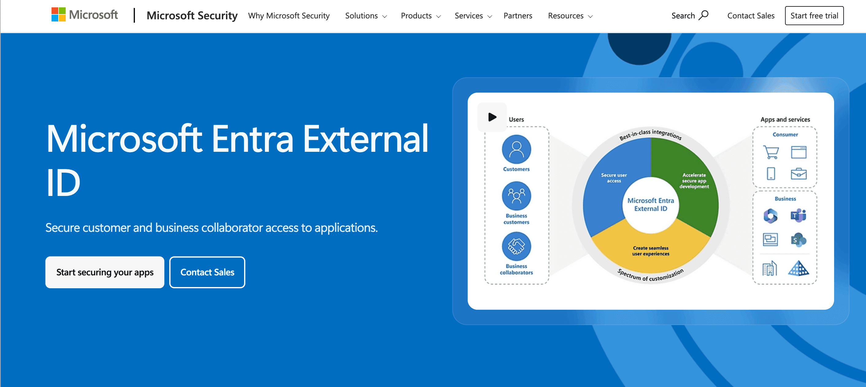MS Entra External homepage