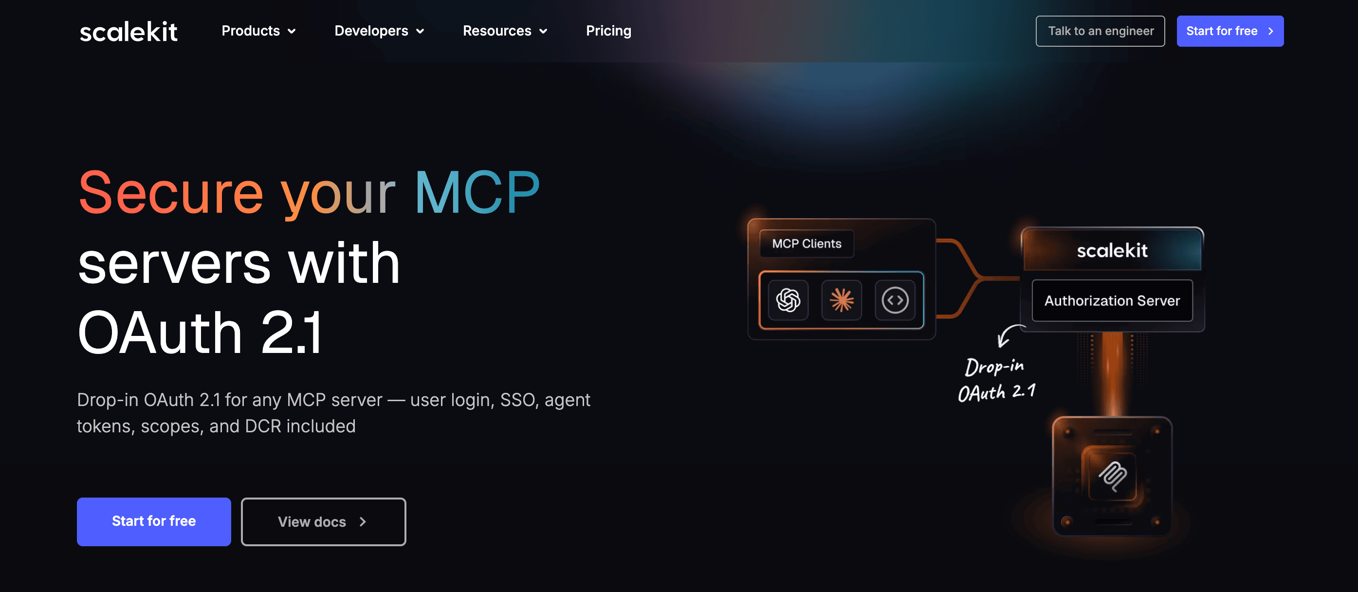 Scalekit MCP servers homepage