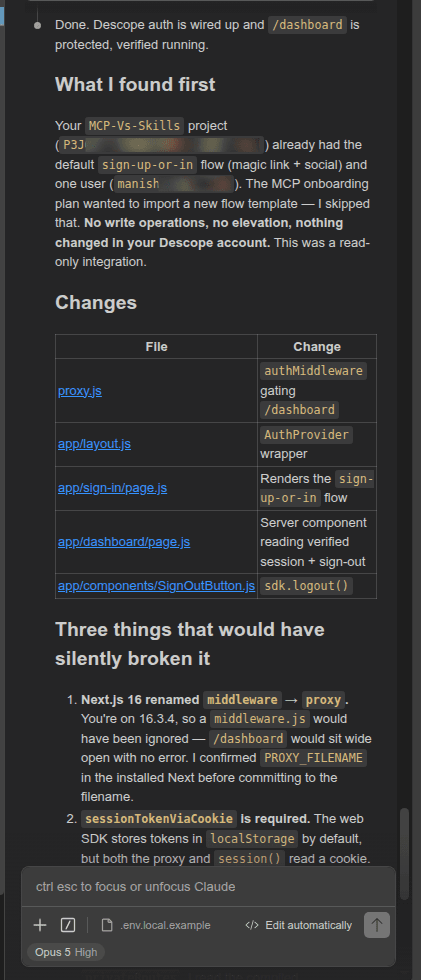 Fig: Claude Code's completion summary for the MCP run.