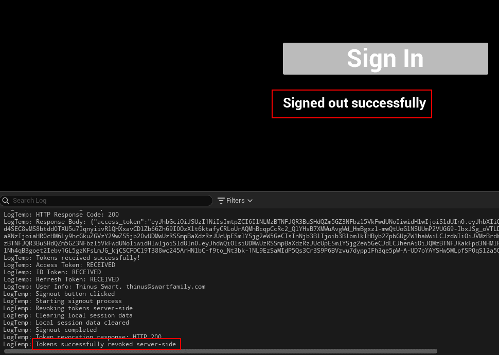 Fig: Sign Out clicked