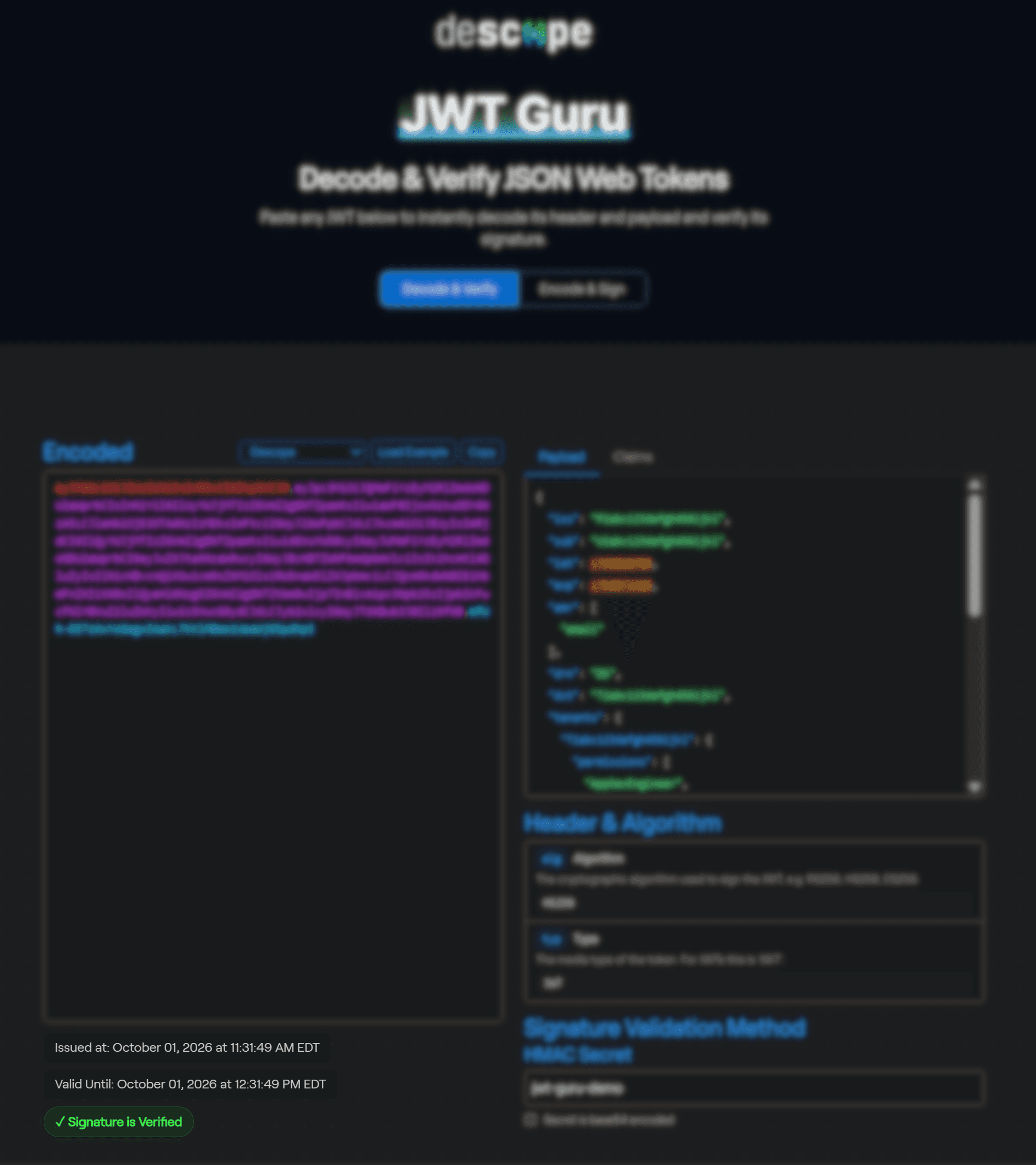 Fig: Signature verification in JWT Guru